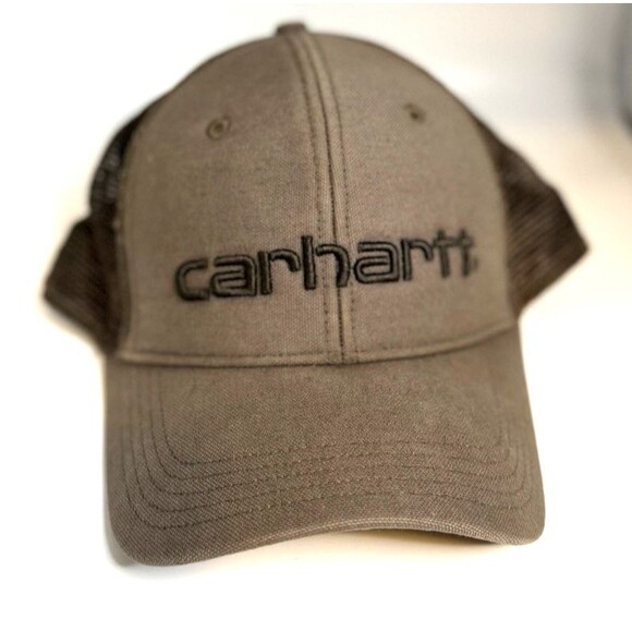 Carhartt Odessa Baseball Cap Snapback Trucker Hat Mesh Back Brown Adjustable - Picture 2 of 7